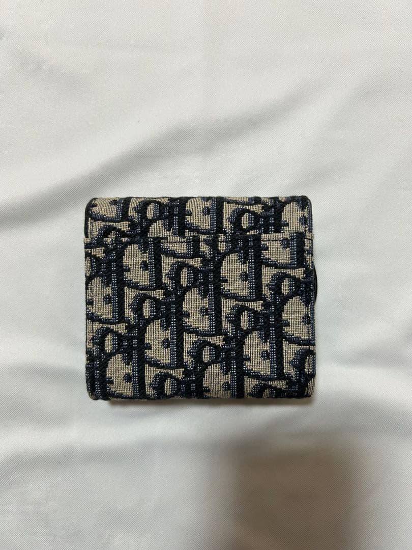 Rio Dior モノグラム 三つ折り財布 ネイビー/ベージュ