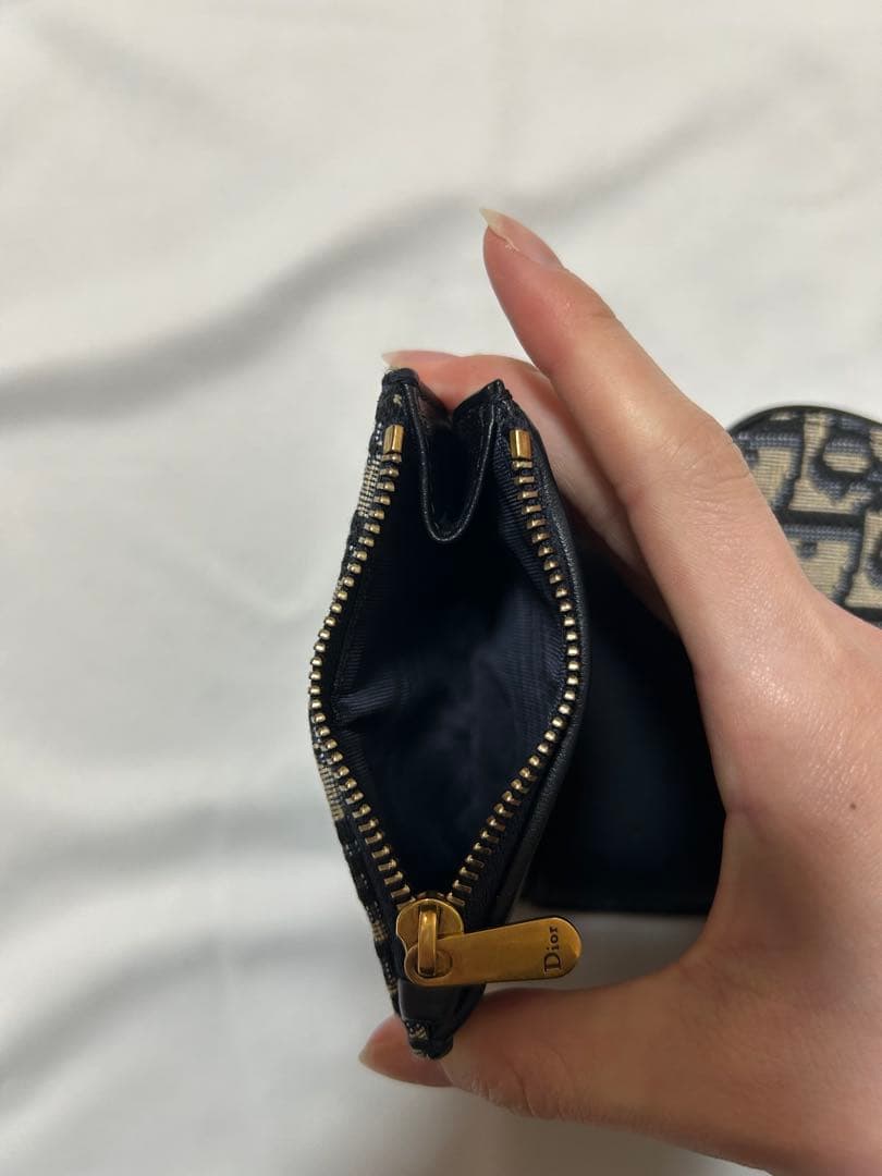 Rio Dior モノグラム 三つ折り財布 ネイビー/ベージュ