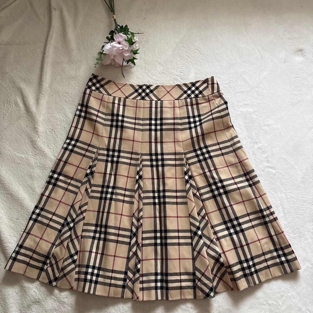 人気✨バーバリーロンドン　大きいサイズ　XL ノバチェック　プリーツスカート