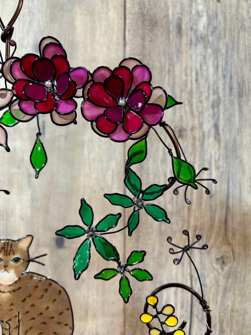 ぽん「紫陽花とビオラ」「ネモフィラとシュガーバイン」~キジトラ猫