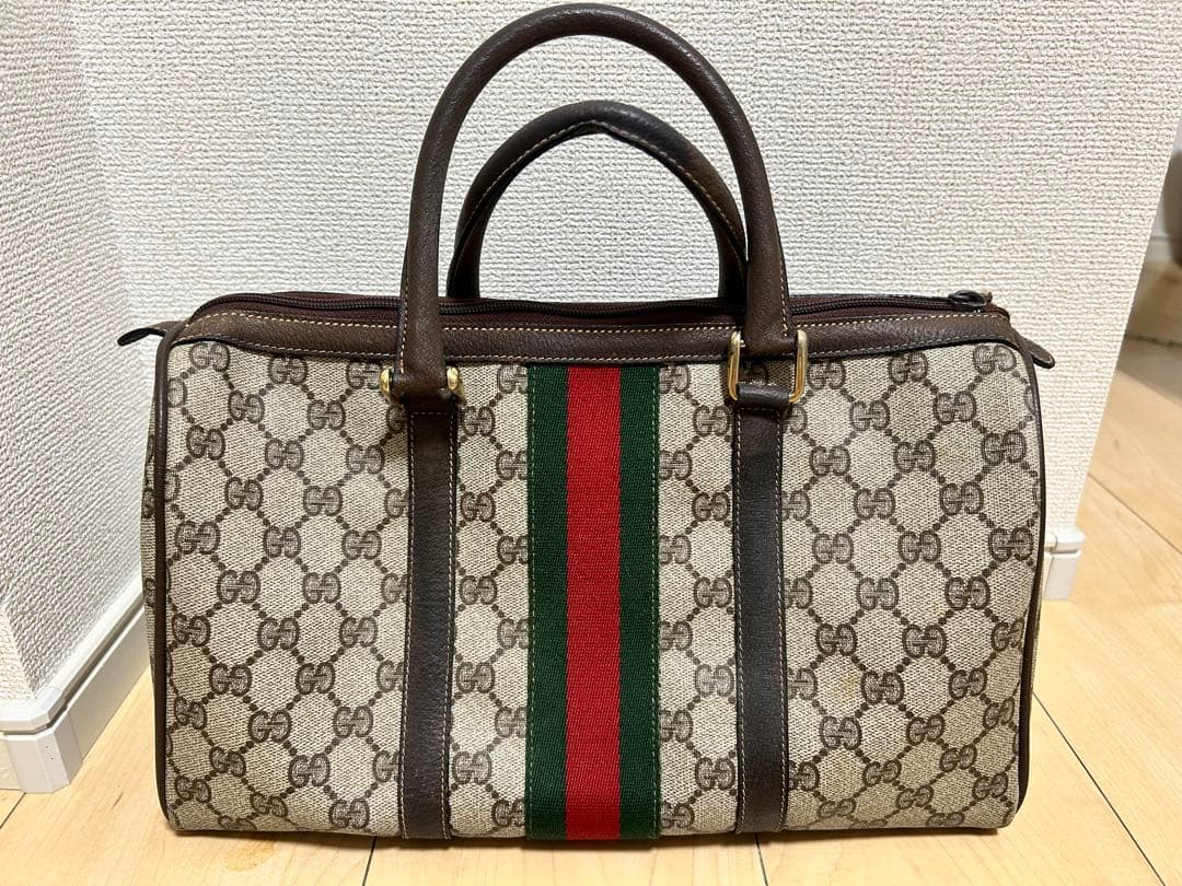 Gucci GGオールドグッチ キャンバス ミニボストンバッグ