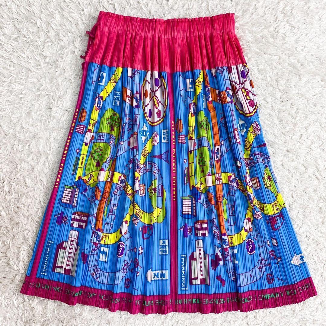 【美品】PLEATS PLEASE イッセイミヤケ スカート マルチカラー