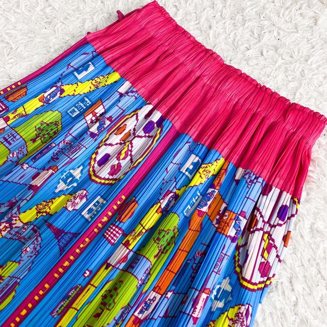 【美品】PLEATS PLEASE イッセイミヤケ スカート マルチカラー