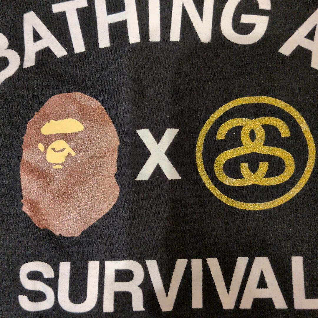 A BATHING APE x STUSSY Tシャツ M ブラック