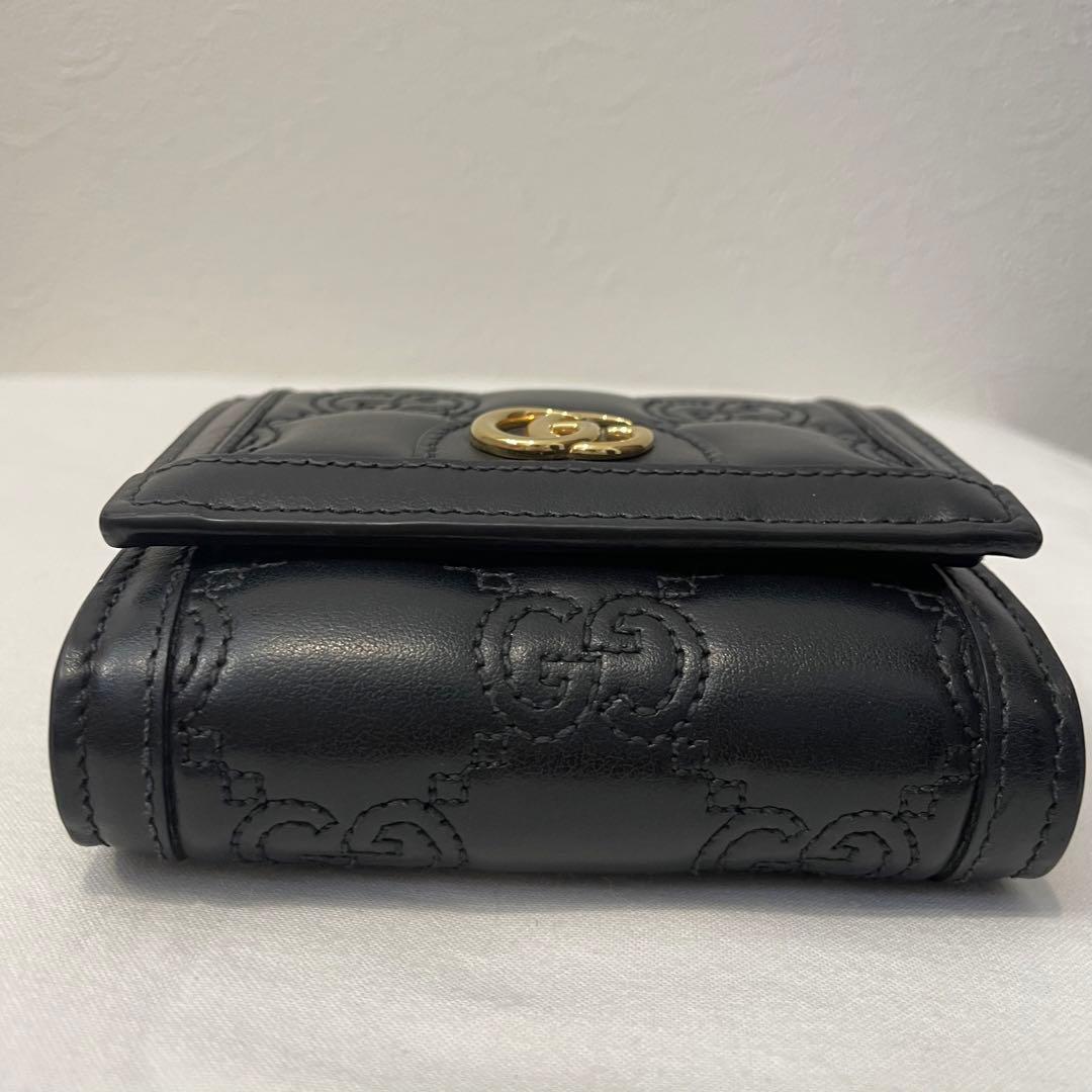 GUCCI/グッチ/三つ折り財布/ブラック/レザー/本革/コンパクト/箱・袋付き