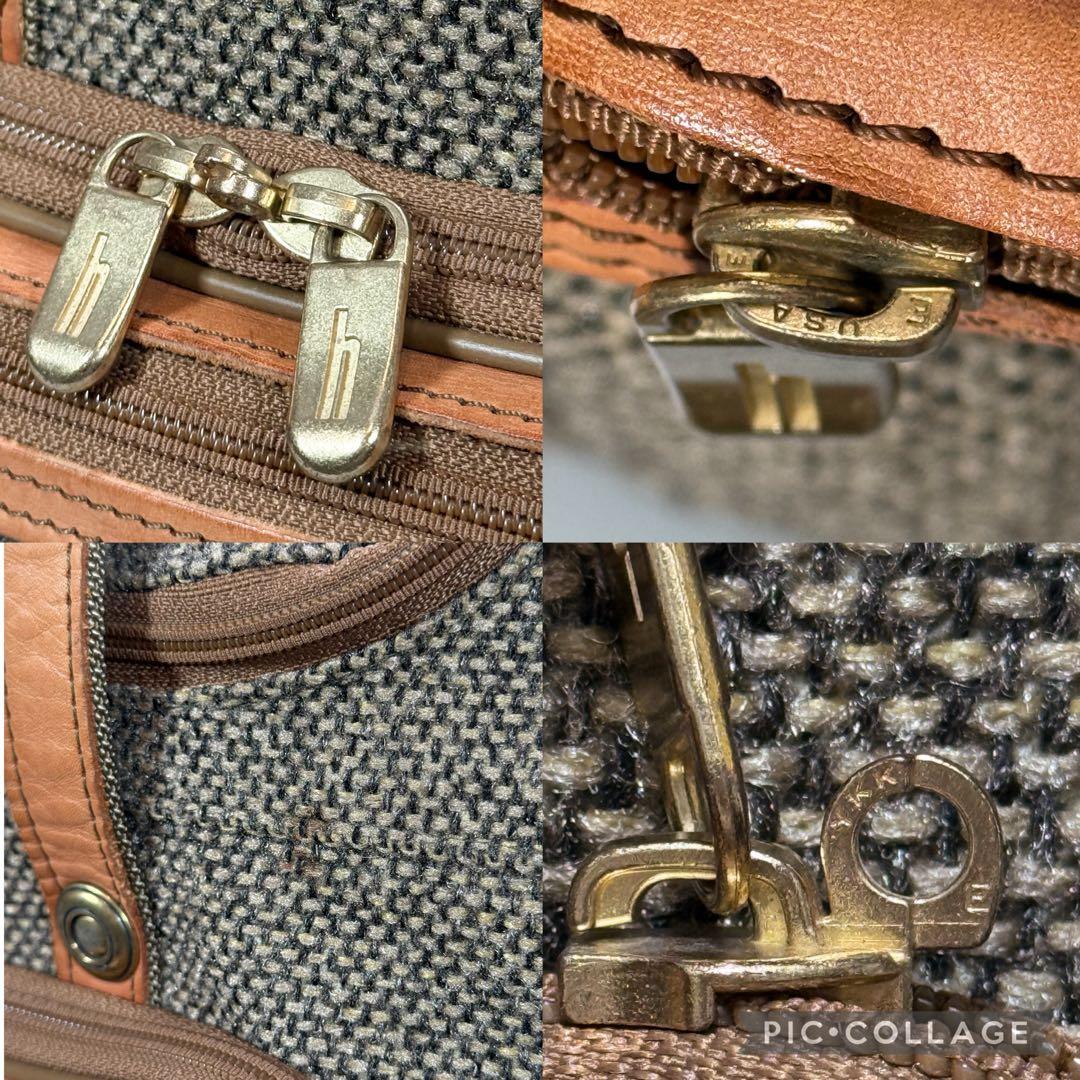 ②USA製 Vtg ハートマン ウォルナット ツイードヌメ革 ボストンバッグ