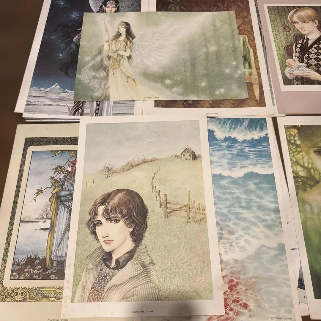 内田善美 自選複製原画集 抜け無し12枚帯付き＋青池保子複製原画1枚付き