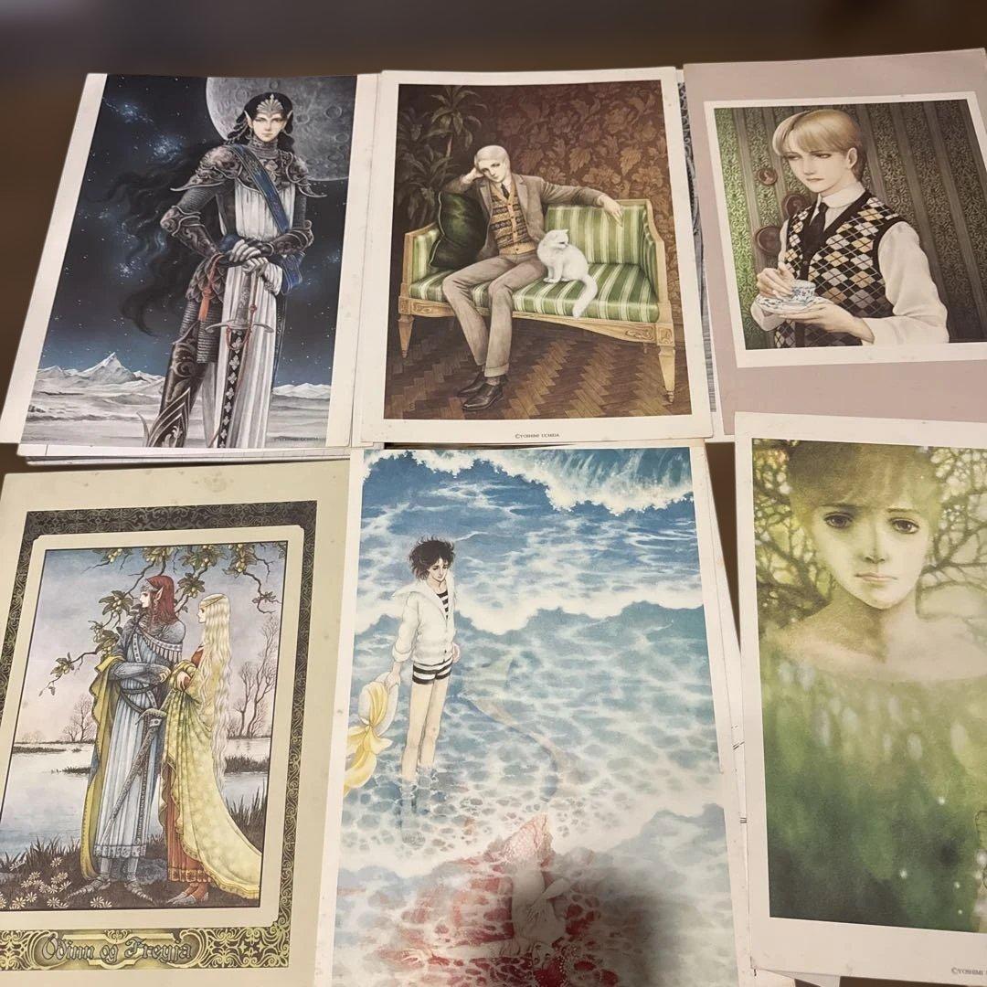 内田善美 自選複製原画集 抜け無し12枚帯付き＋青池保子複製原画1枚付き