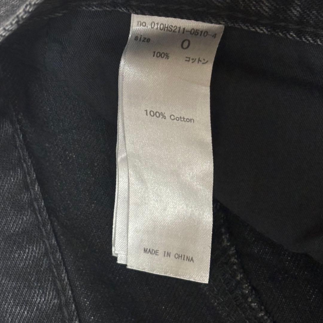 【美品】moussy クロスウエスト ワイドストレートデニム 黒 ブラック 0