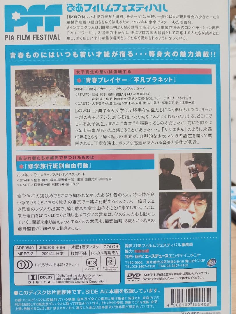 ぴあフィルムフェスティバル 2004 Vol.1.2.3.6.7 ある朝スウプは