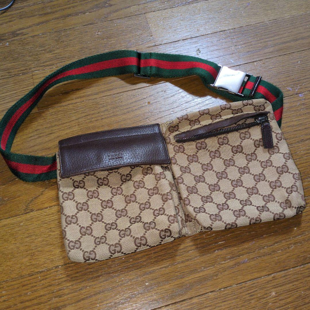 ◆GUCCI　GGパターン　ボディバッグ　ウエストポーチ　希少◆