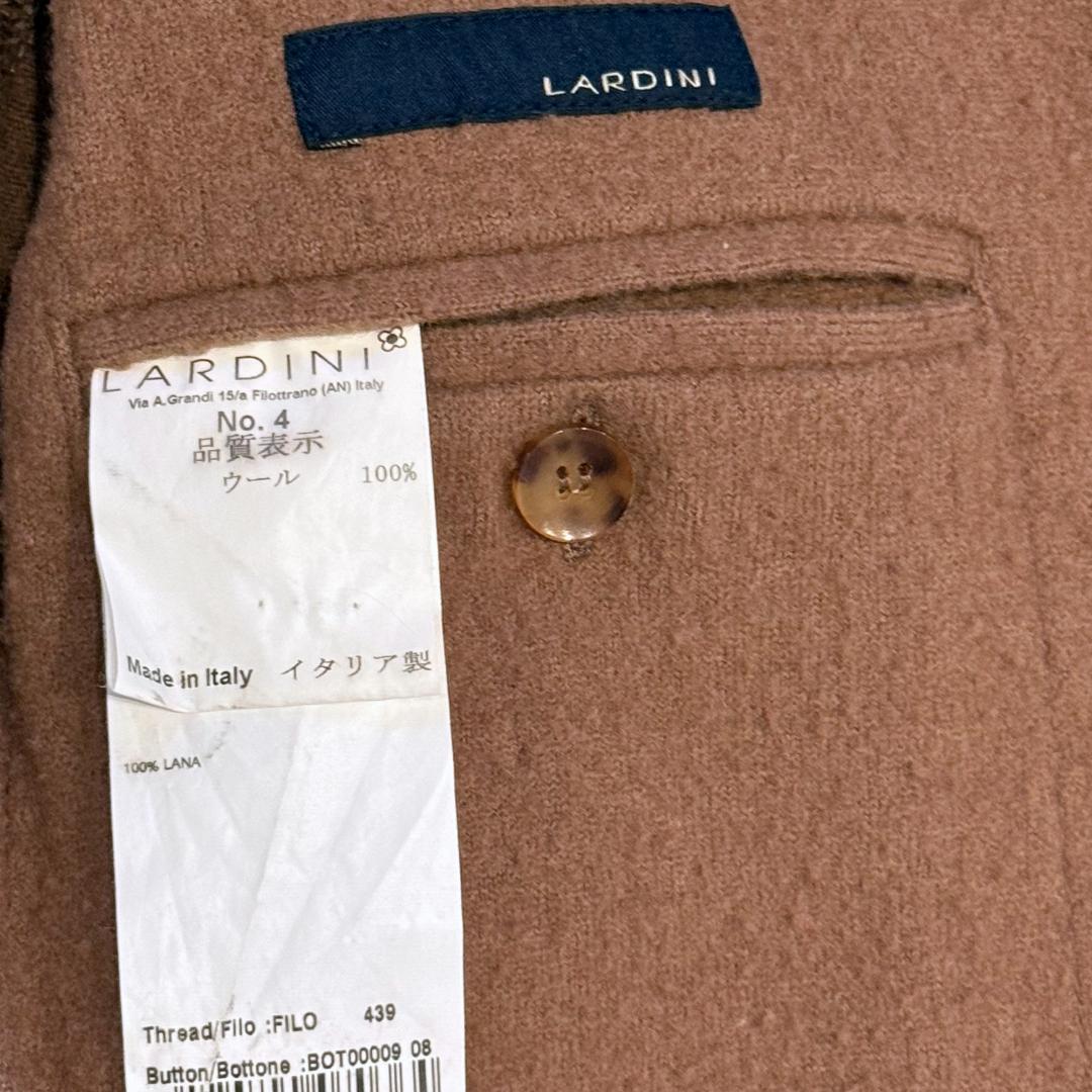 LARDINI ウール カセンティーノ キャメル ジャケット ブートニエール
