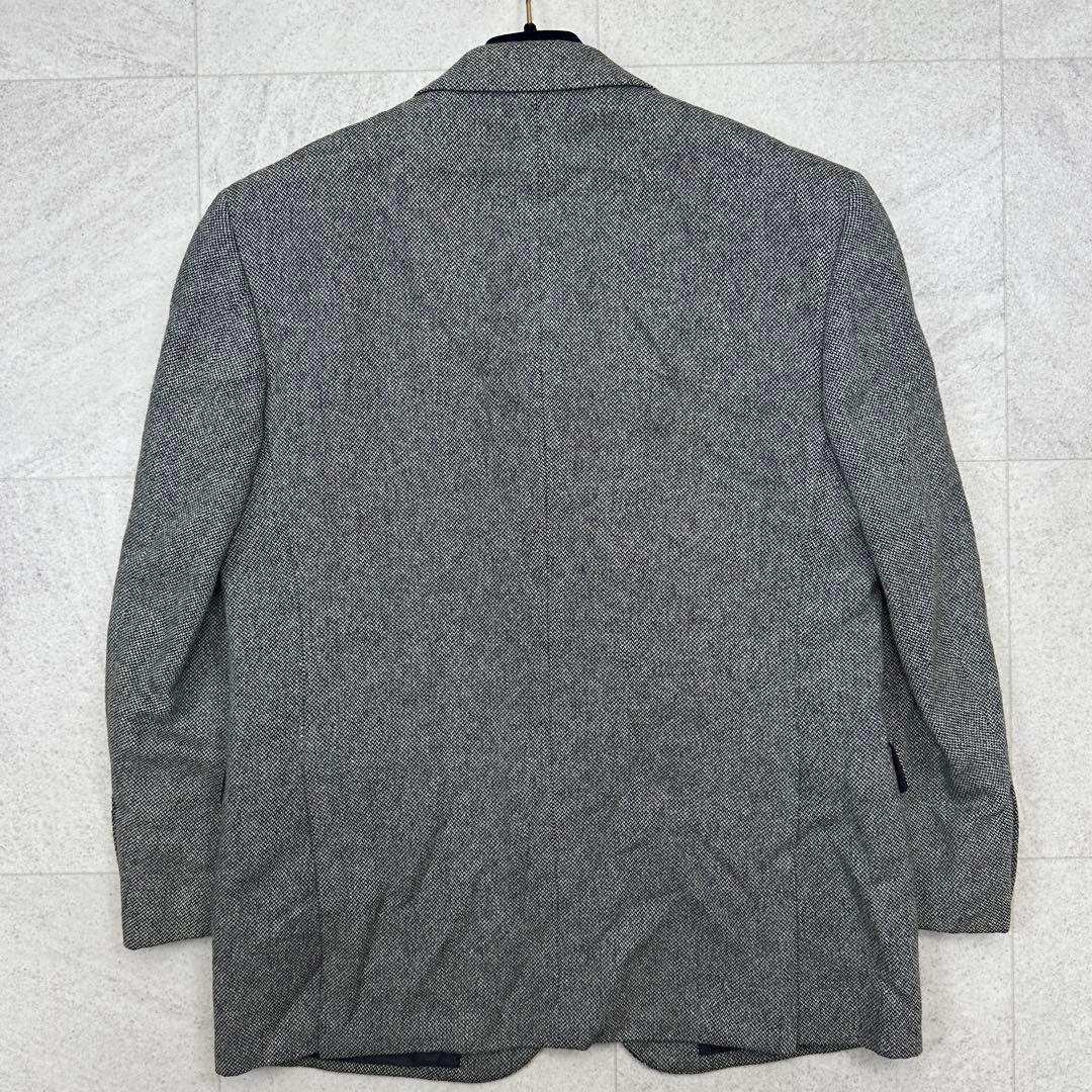カシミヤ100%【LANVIN】テーラードジャケット ヘリンボーン 2B 46