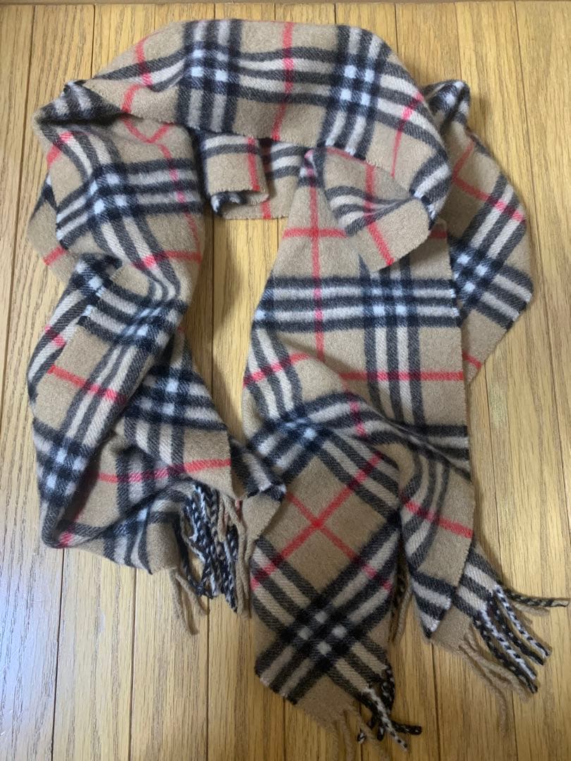 瀬*フ様 美品　Burberry チェック柄 カシミヤマフラー