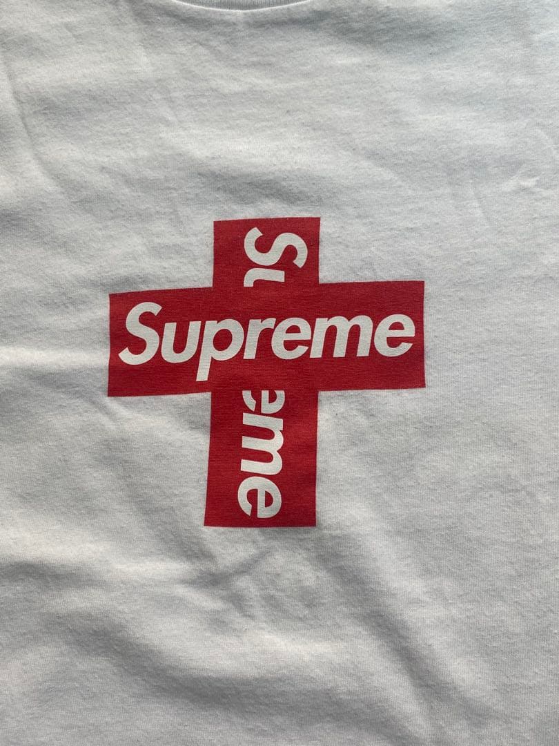 Supreme クロスロゴ Tシャツ Mサイズ ホワイト