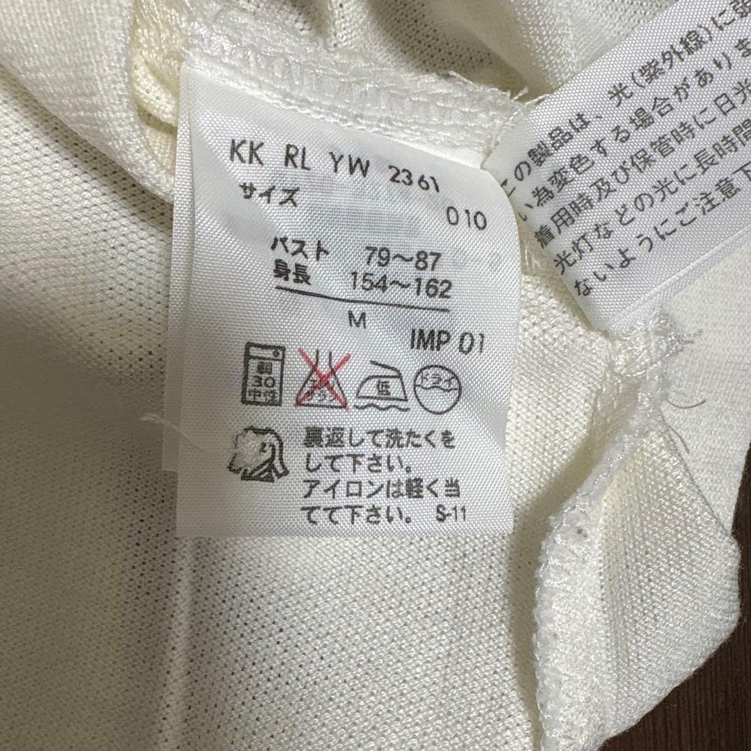 希少　未使用品　ラルフローレンポロシャツ　白　ビーズ刺繍ロゴ　半袖　Mサイズ