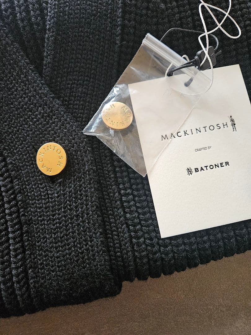 マッキントッシュ　バトナー　ロングカーディガン　毛100%　ブラック4　未使用