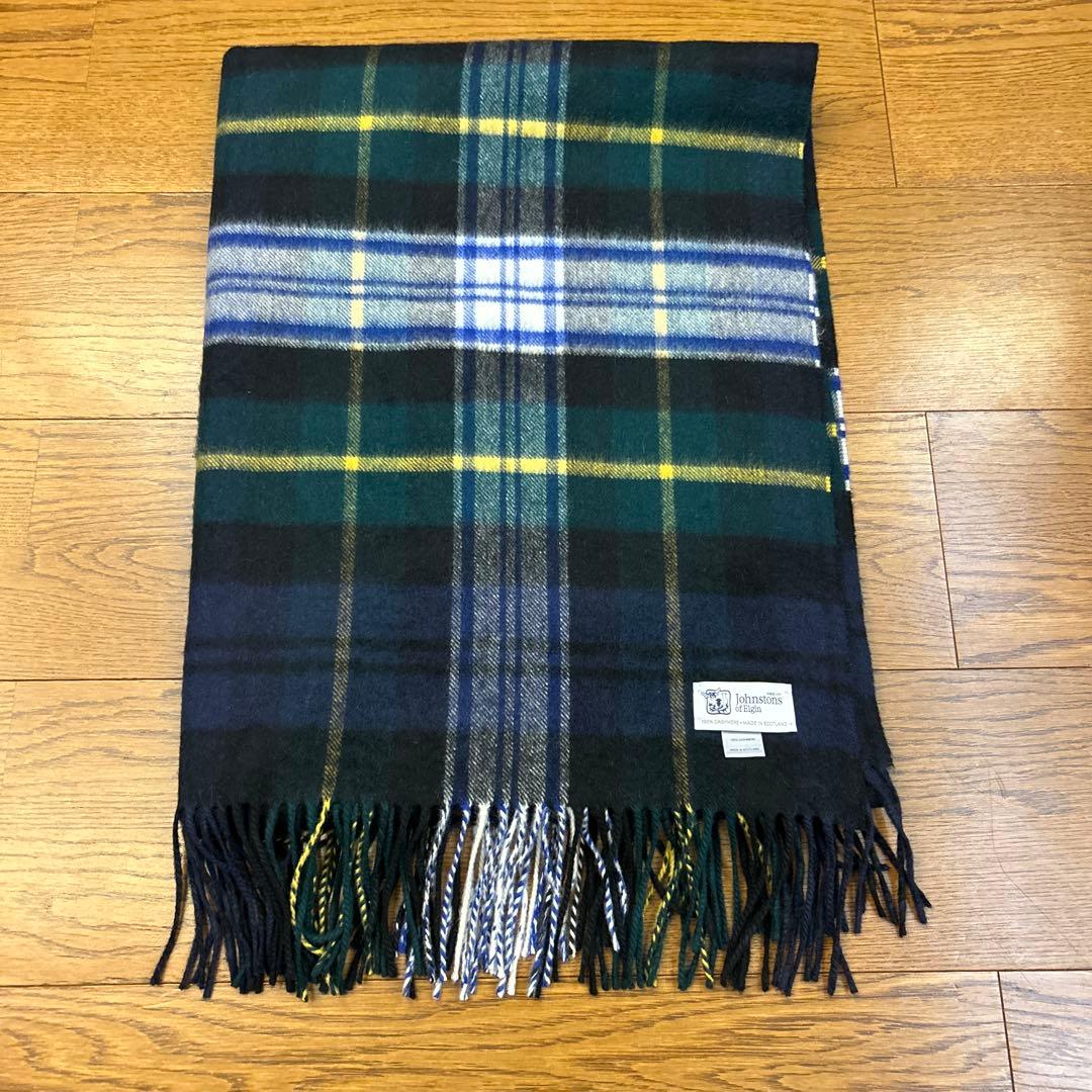 美品　ジョンストンズ　大判　ストール　マフラー　カシミヤ　チェック