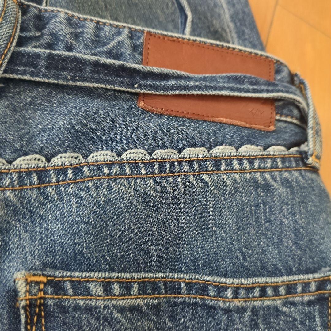 ハイウエスト ワイドレッグデニム　25