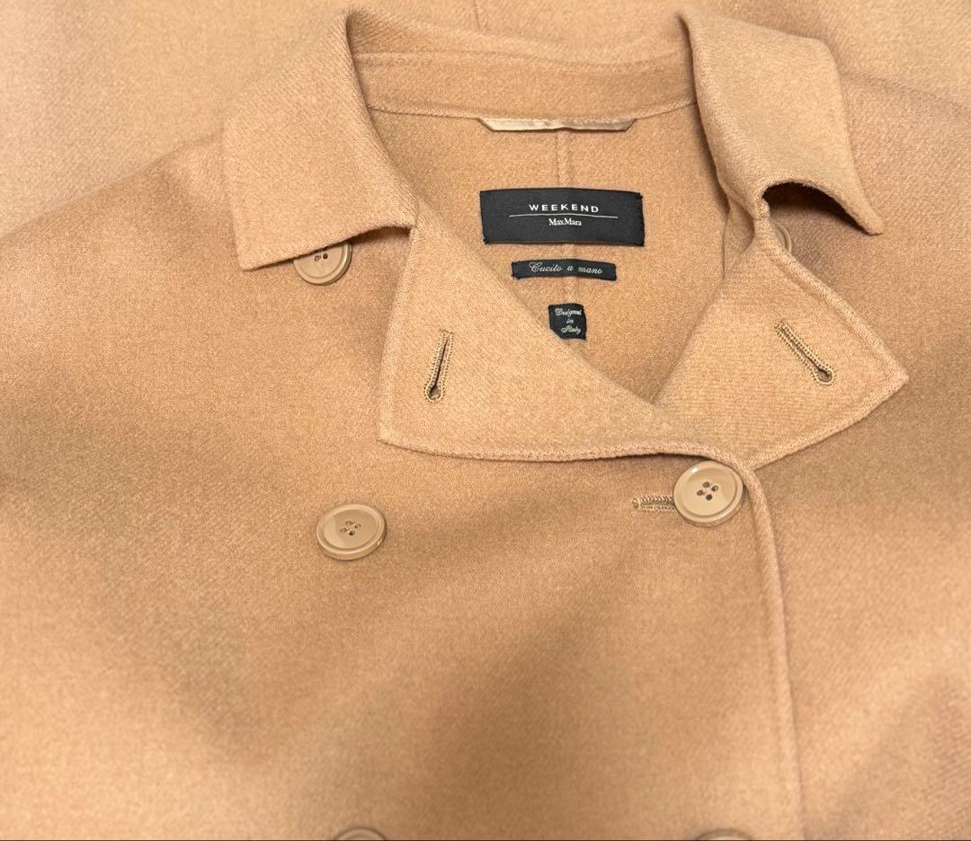 Max Maraベージュ ダブルブレスト ロングコート 36