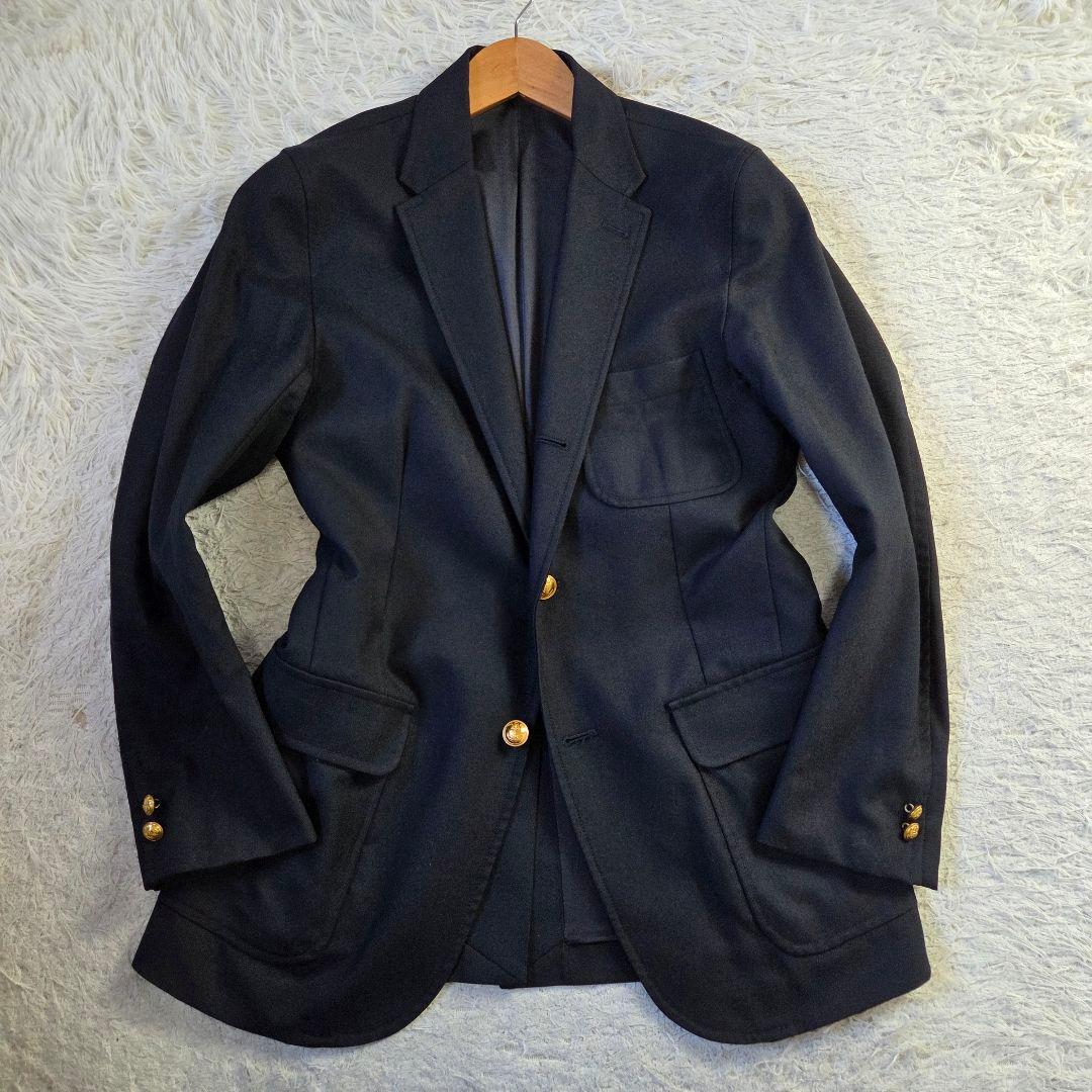 美品 BEAMS+ 金ボタン 紺ブレ WIND STOPPER サイズM 濃紺