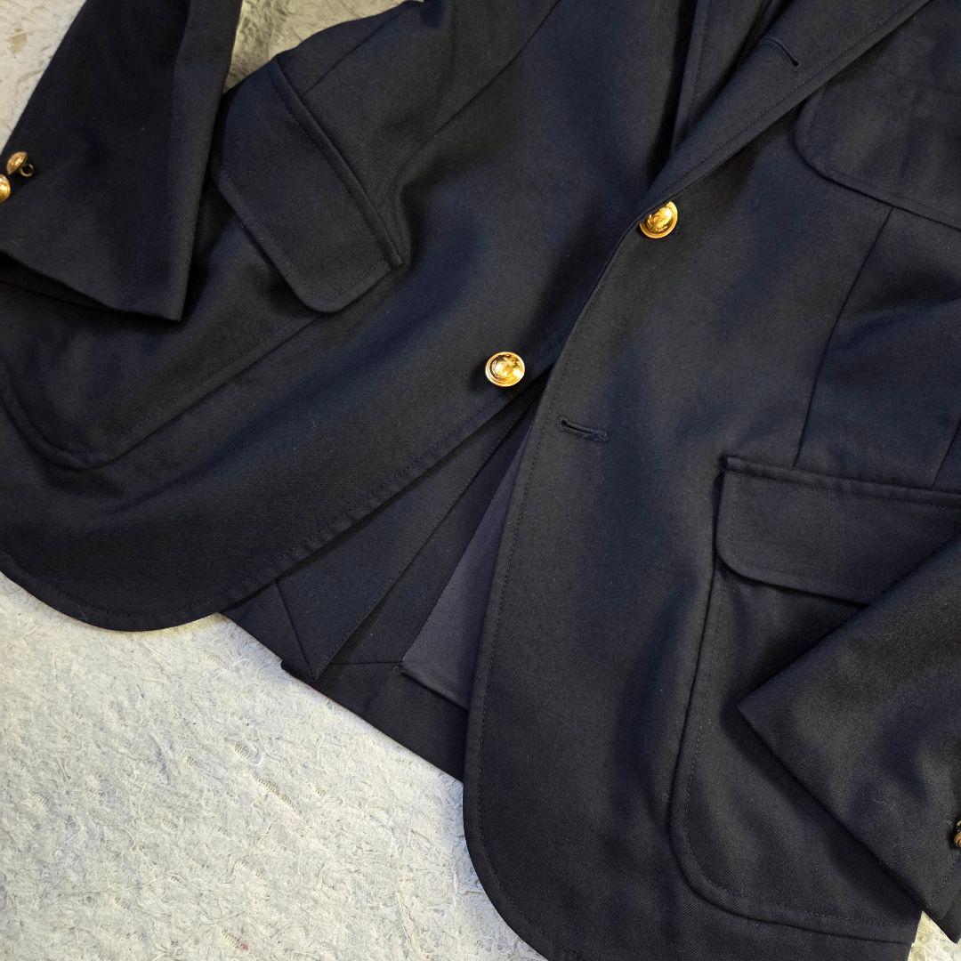 美品 BEAMS+ 金ボタン 紺ブレ WIND STOPPER サイズM 濃紺