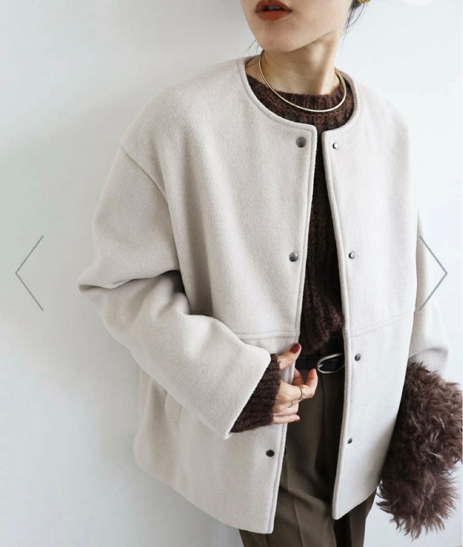 【新品】ノーカラーコート