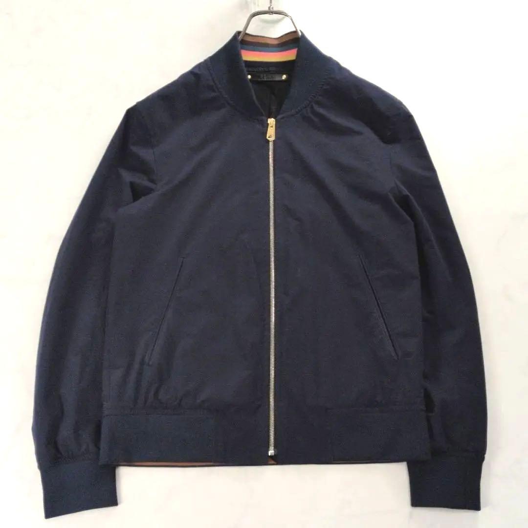 【美品✨】ポールスミス MA-1ブルゾン ストレッチ ネイビー L
