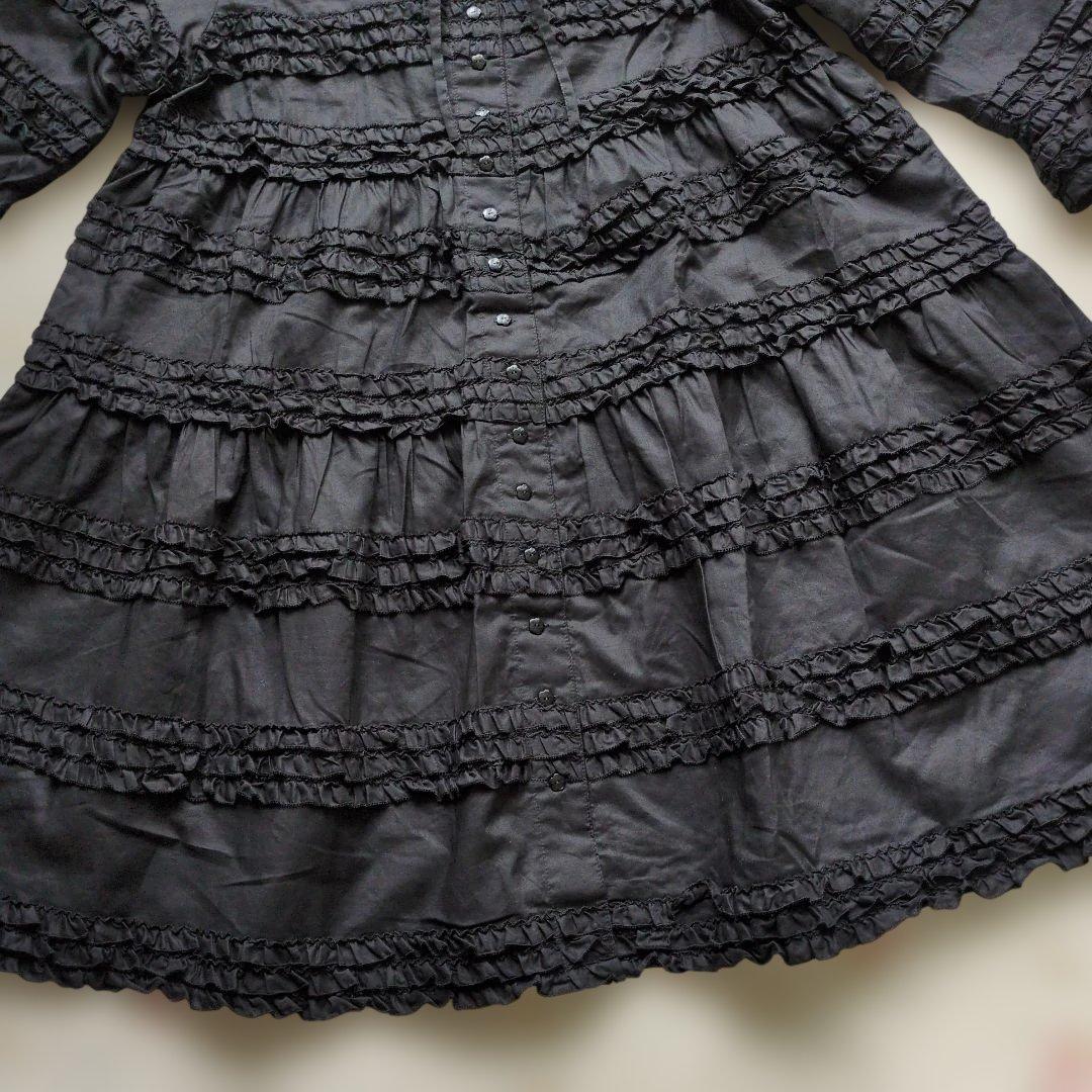 新品 ピンクハウス♥店舗限定 ピコフリルチュニックワンピース／黒