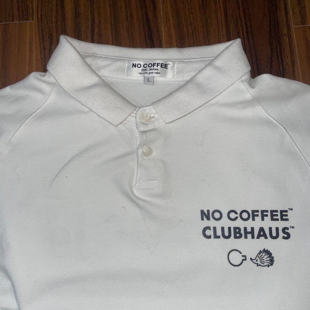 NO COFFEE CLUBHAUS ポロシャツ Lサイズ ホワイト