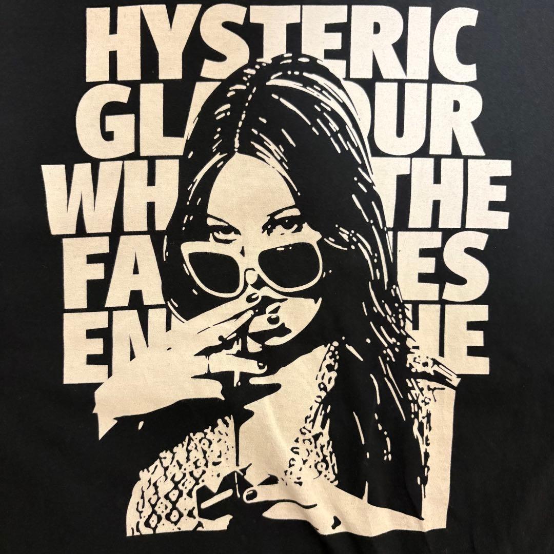 ヒステリックグラマー ヒスガール ビッグプリント Tシャツ 半袖 ブラック