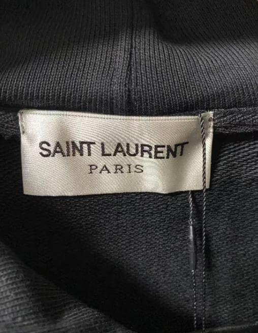 美品 SAINT LAURENT サンローラン ロゴ パーカー ブラック