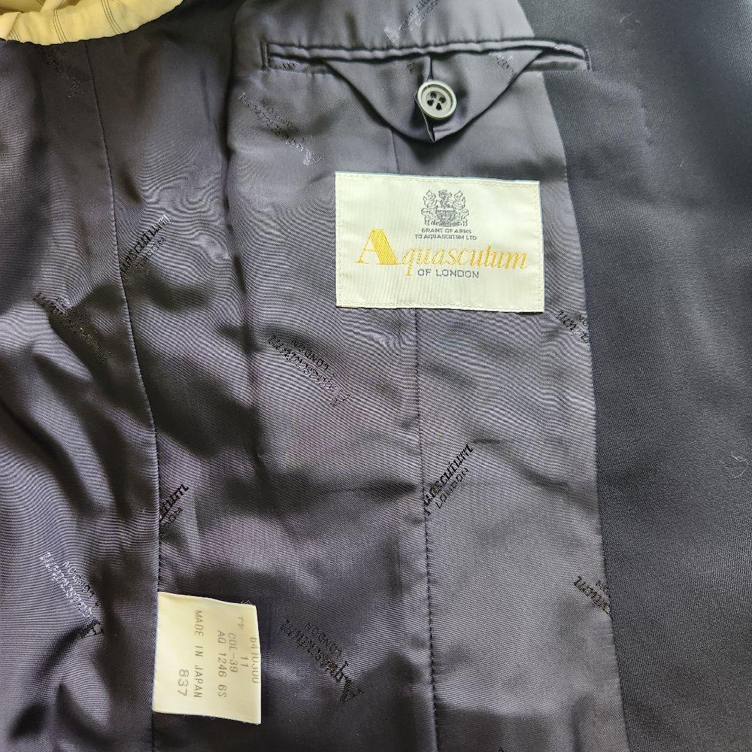 Aquascutum　ネイビー 　ダブルブレスト テーラードジャケット　金ボタン