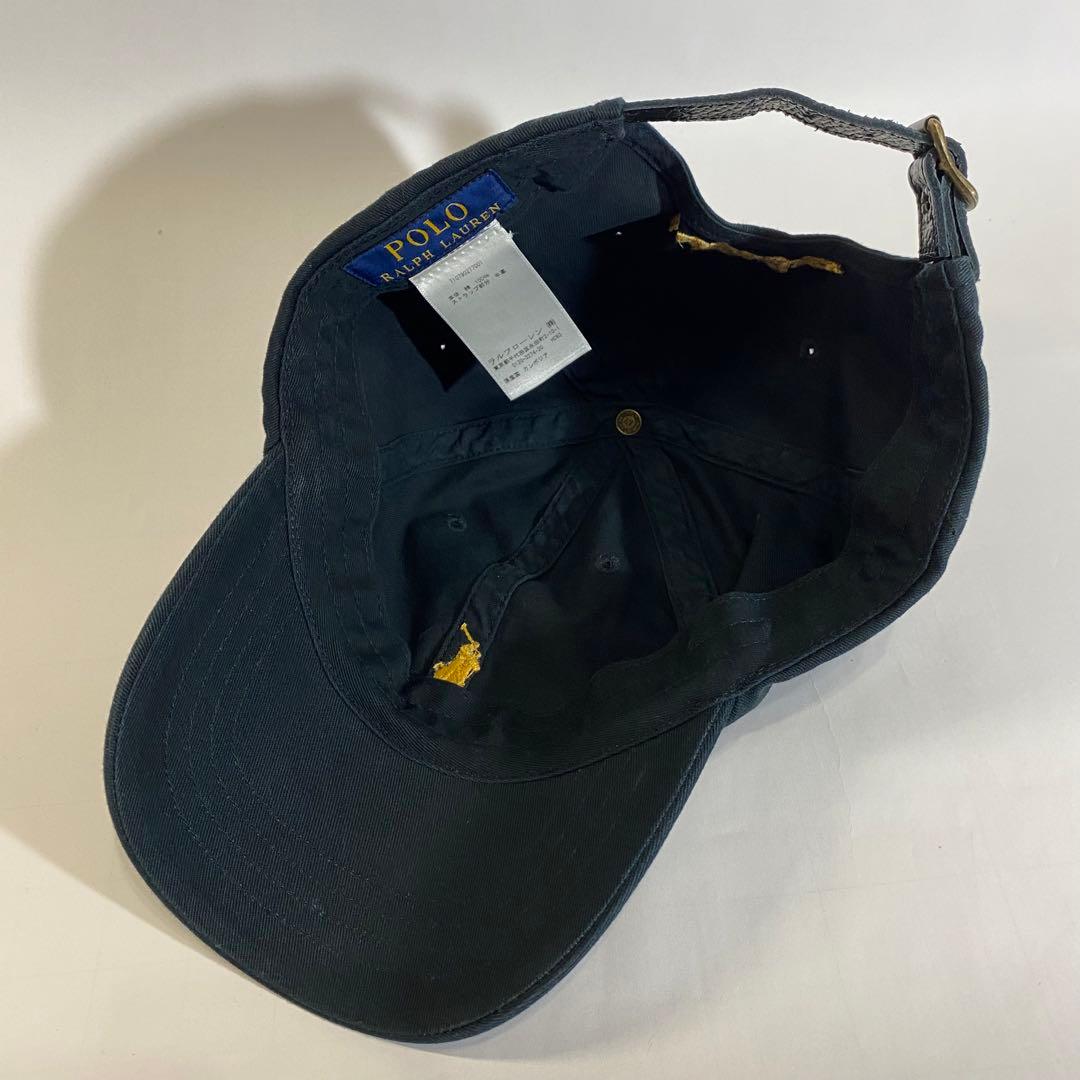 POLO RALPHLAUREN ポロ ラルフ ポニー 6パネルキャップ 黒 金
