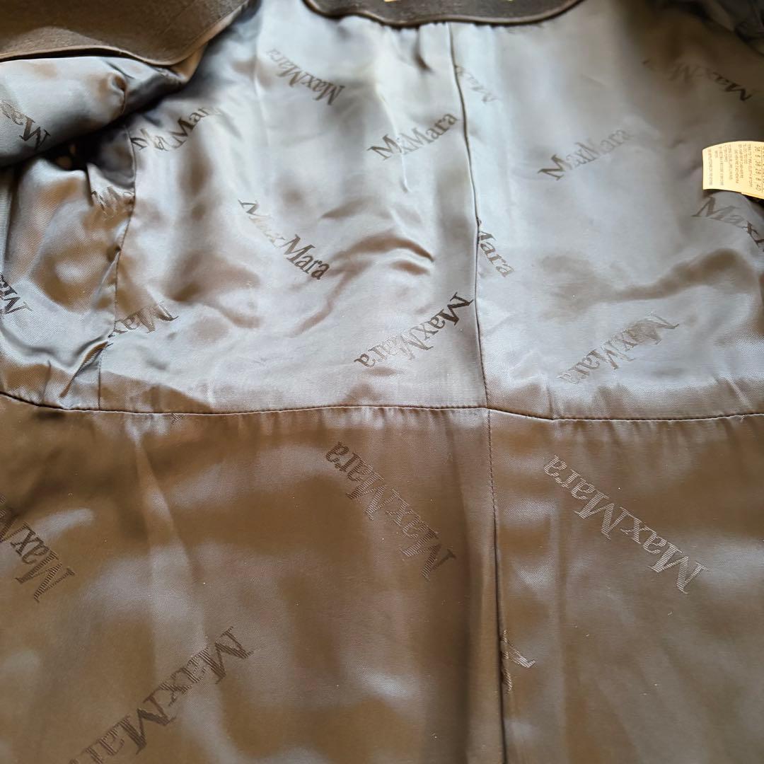 Max Mara 白タグ カシミヤ100% ベルト ロングコート 黒 Lサイズ