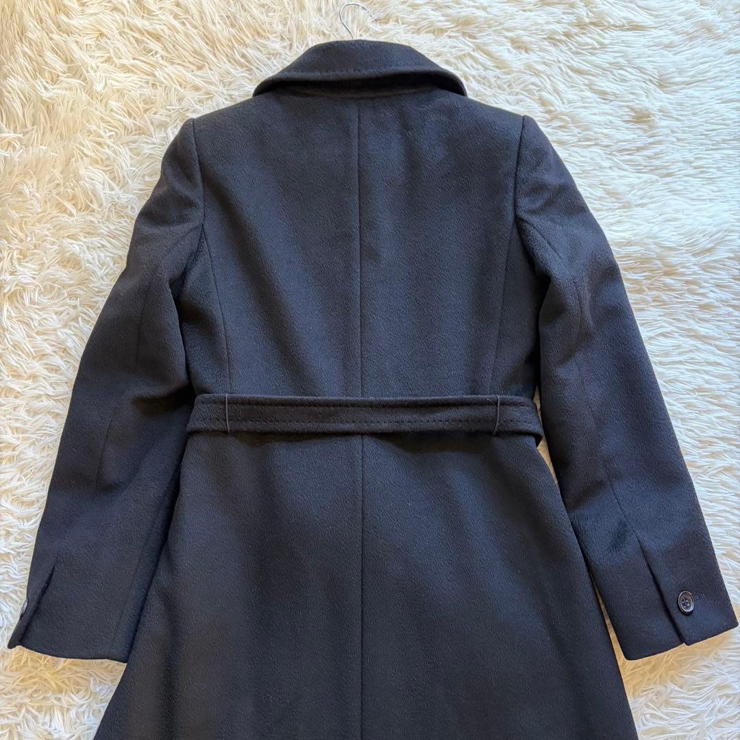 Max Mara 白タグ カシミヤ100% ベルト ロングコート 黒 Lサイズ