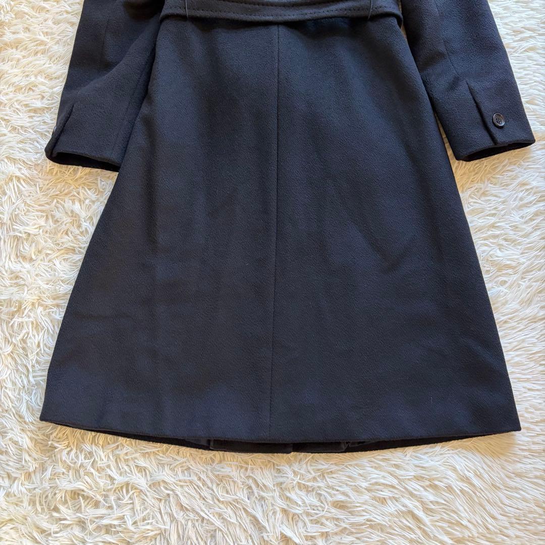Max Mara 白タグ カシミヤ100% ベルト ロングコート 黒 Lサイズ