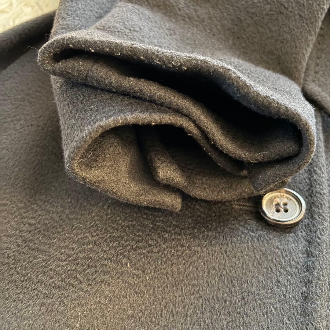 Max Mara 白タグ カシミヤ100% ベルト ロングコート 黒 Lサイズ