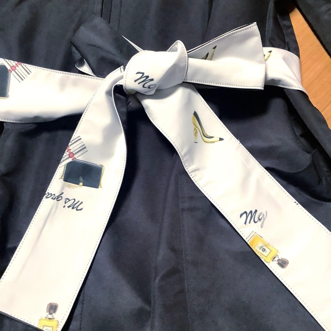 m's gracy リバーシブル可愛いブラック春ロングコート新品40。