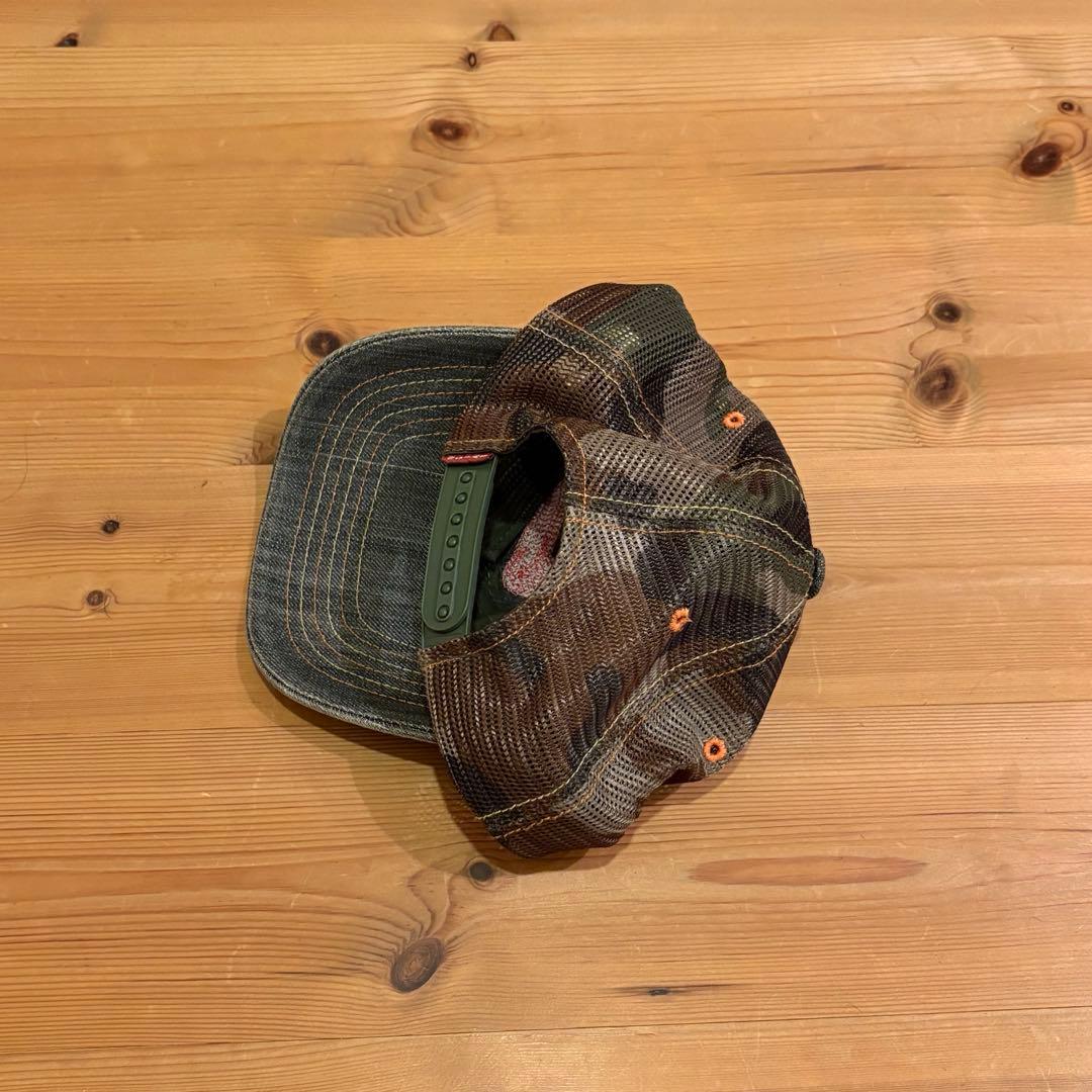 EVISU カモメ ロゴ デニム メッシュ キャップ エヴィス 帽子　迷彩