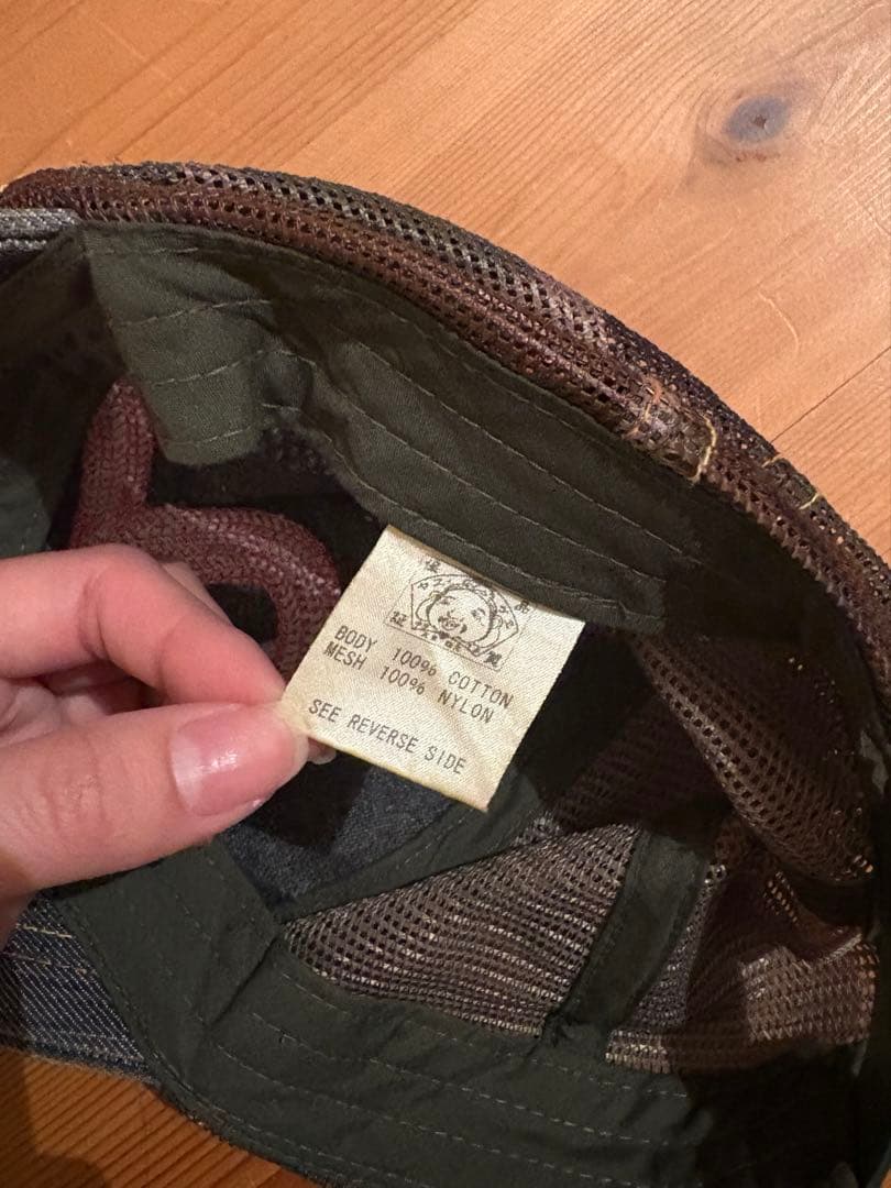 EVISU カモメ ロゴ デニム メッシュ キャップ エヴィス 帽子　迷彩