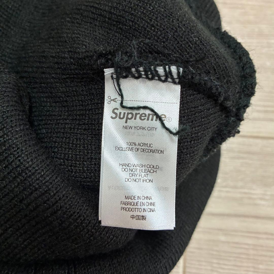 SUPREME ニット帽 ビーニー黒シュプリーム