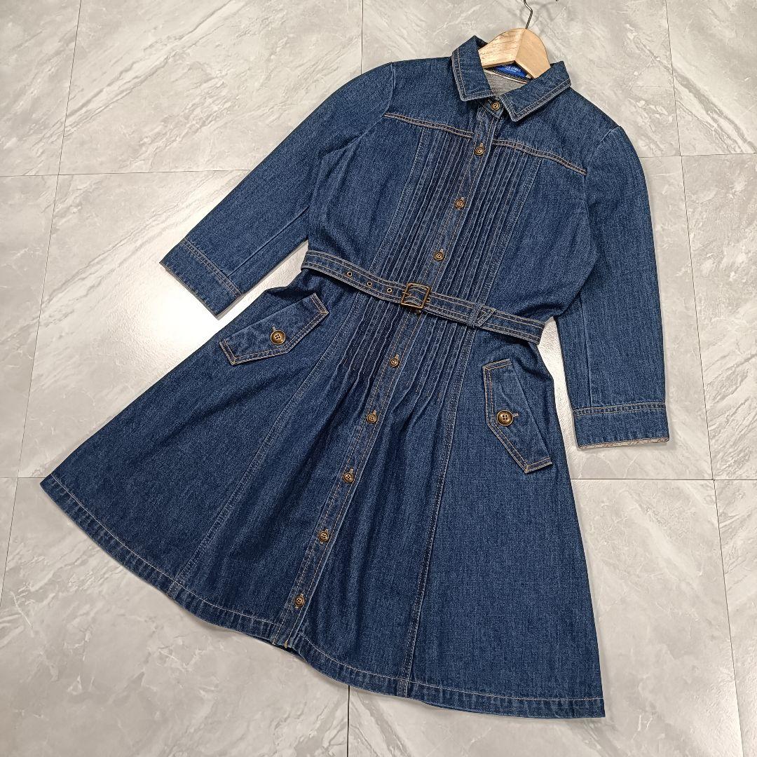 ブルーレーベル クレストブリッジ デニムワンピース フレア 38 M