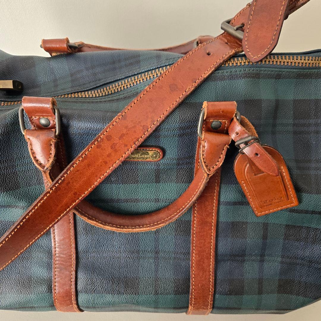 【Polo Ralph Lauren】 ボストンバッグ　ダークグリーン　チェック