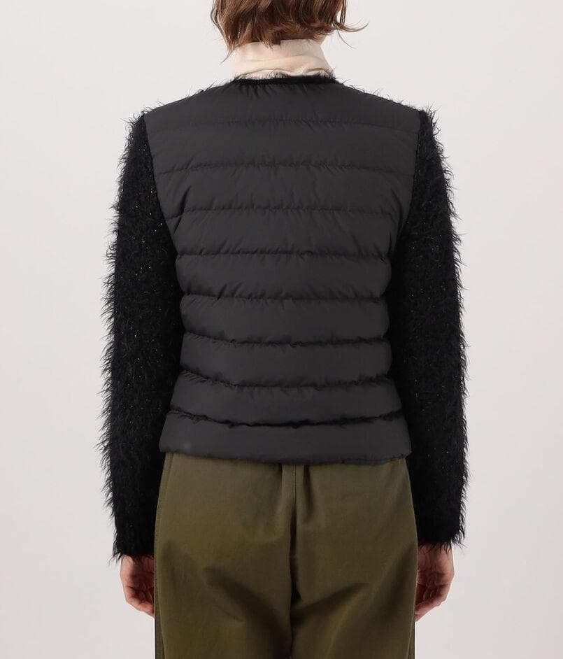 美品 モンクレール MONCLER ツイード カーディガン ワッペン ブラック
