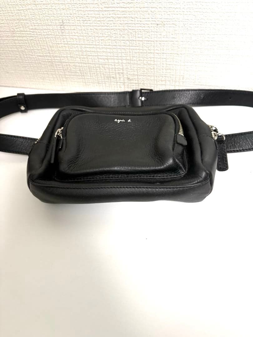 専用agnes.b アニエスベー レザー ボディバッグ ウエストポーチ 黒 本革