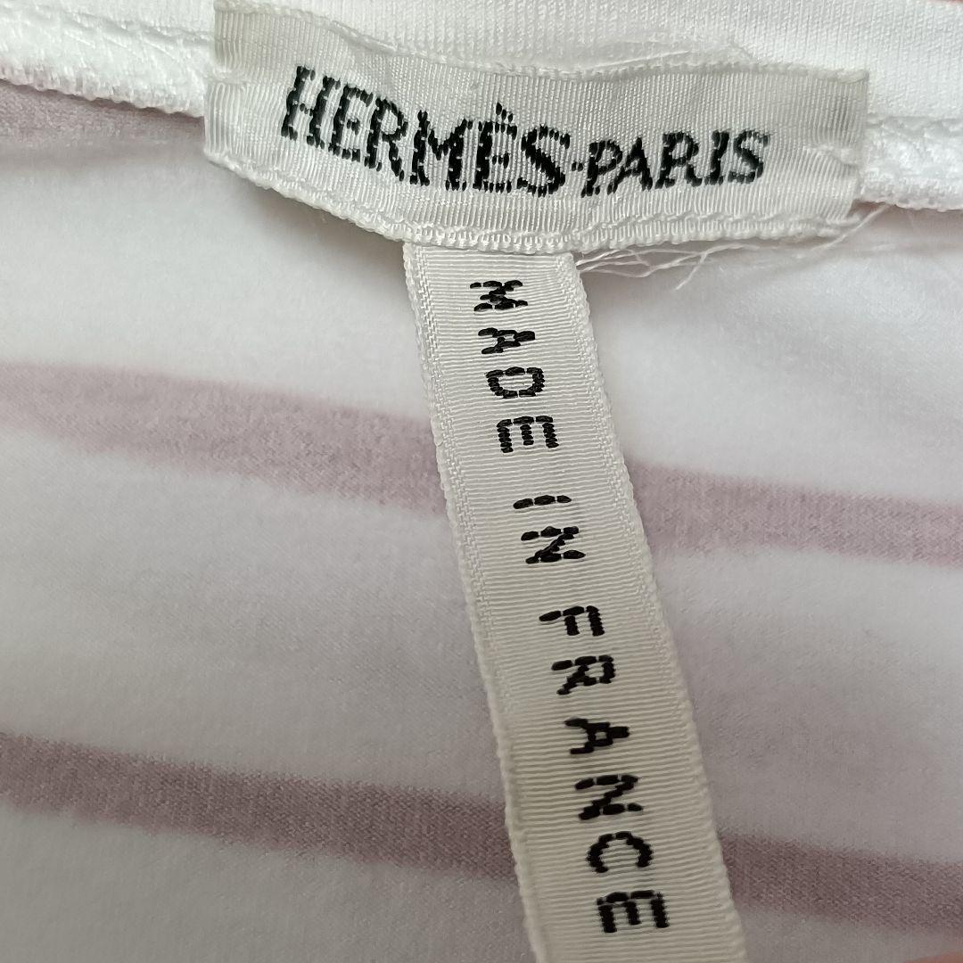 【a1393】HERMES エルメス 美品 半袖 Tシャツ ボーダー M