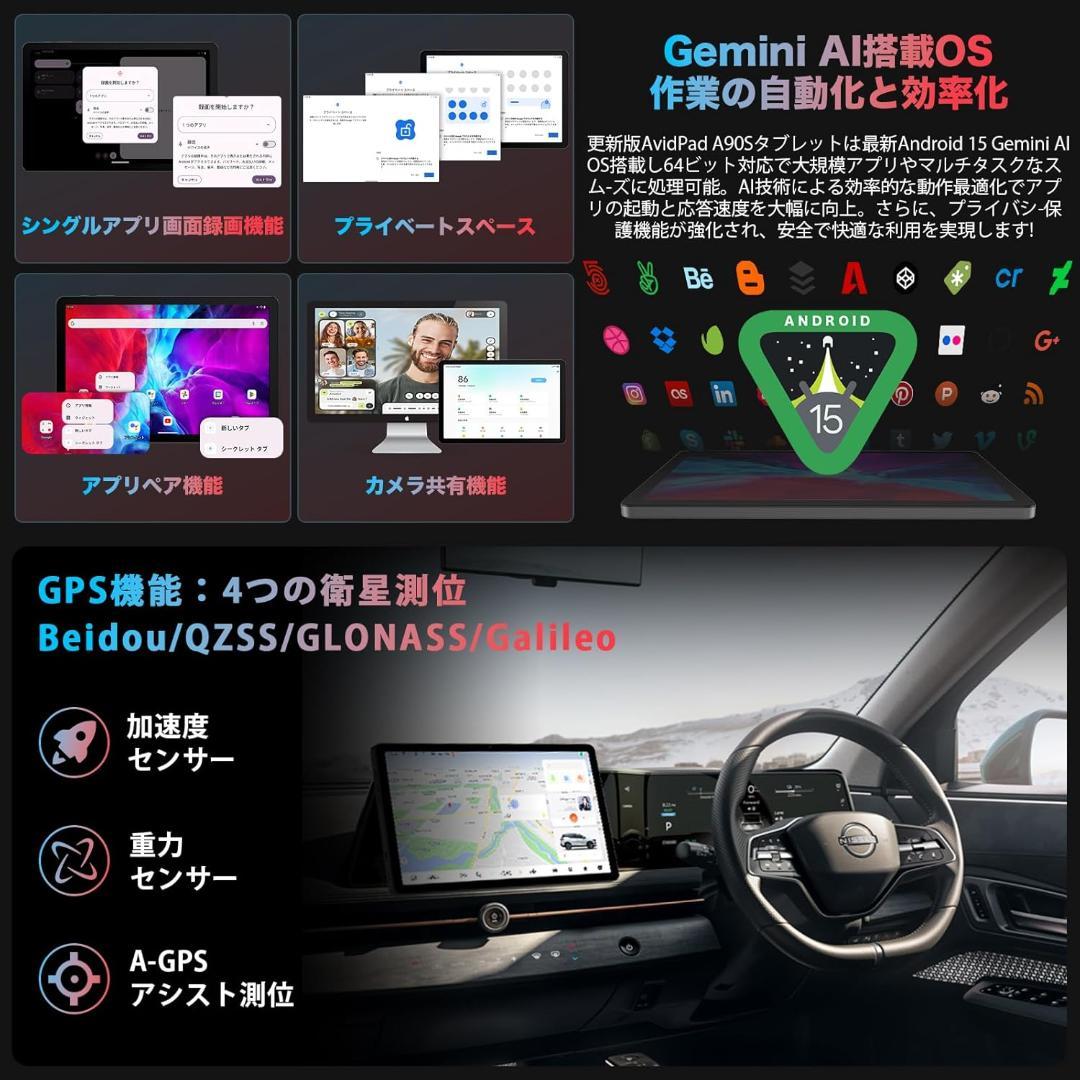 ✨11インチタブレット✨AvidPad♡A90S-AI ケース&保護フィルム付属
