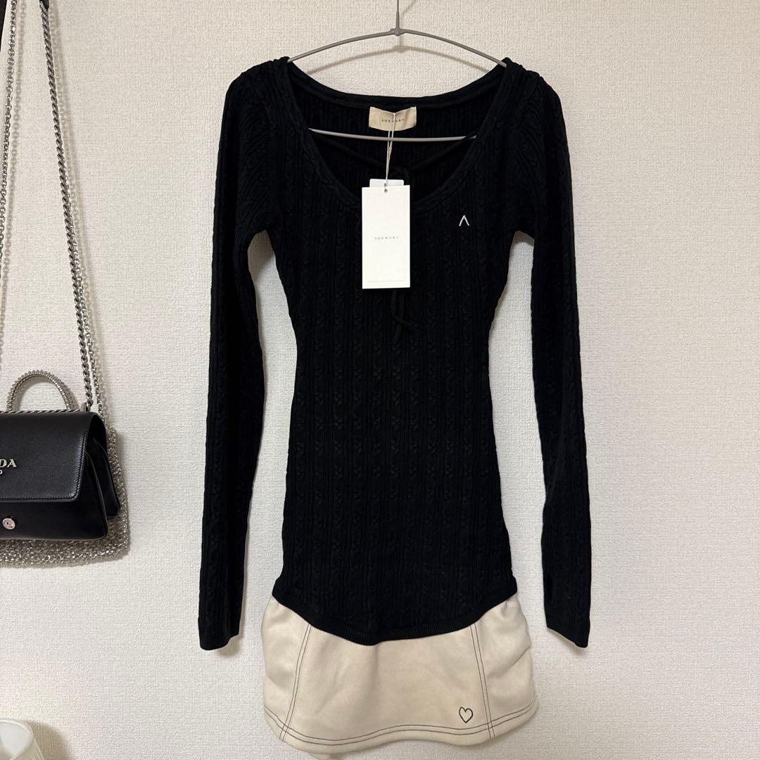 andmary Regina cable mini dress ブラック