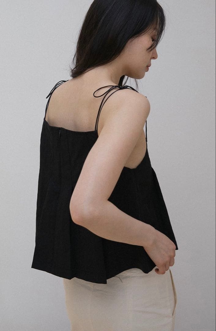 トップス OHOTORO Pleated Cami Top black